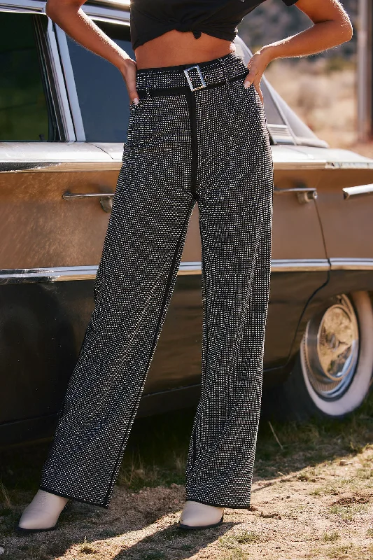 Ace Black Rhinestone Pants