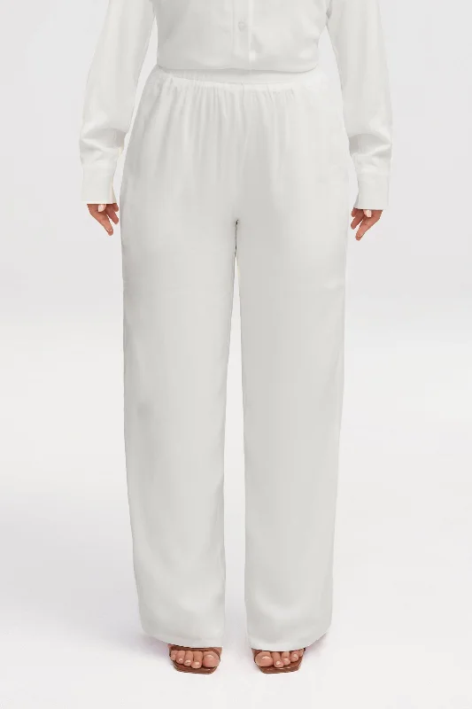 Alina Wide Leg Pants - White