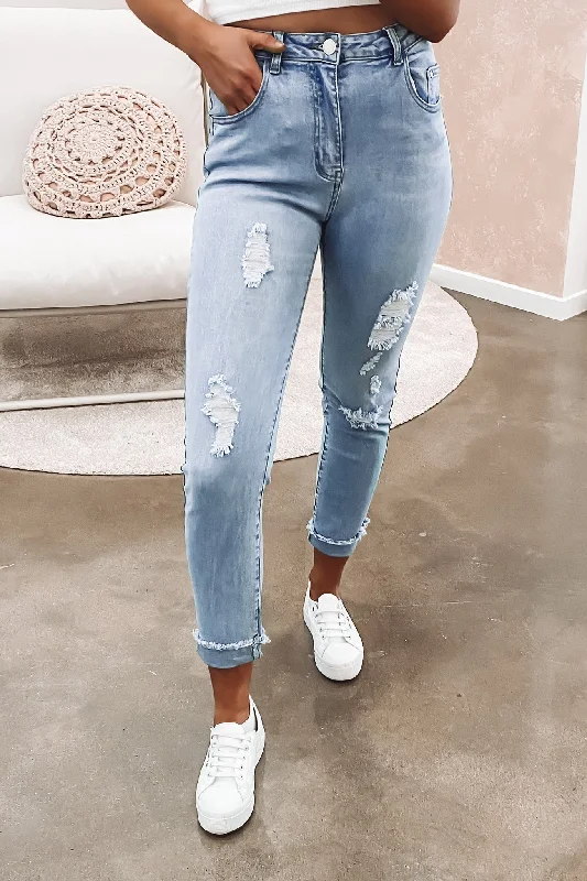 Safaya Ripped Jean Light Blue