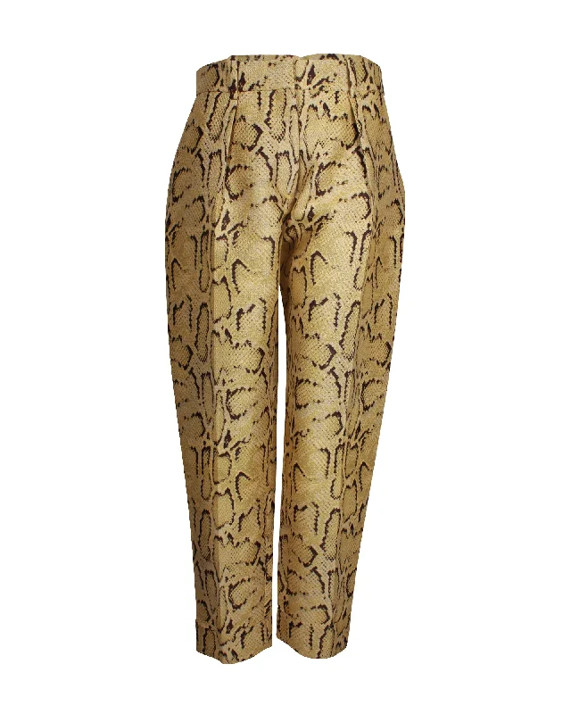 Stella McCartney Snake Print Trousers in Animal Print Polyester