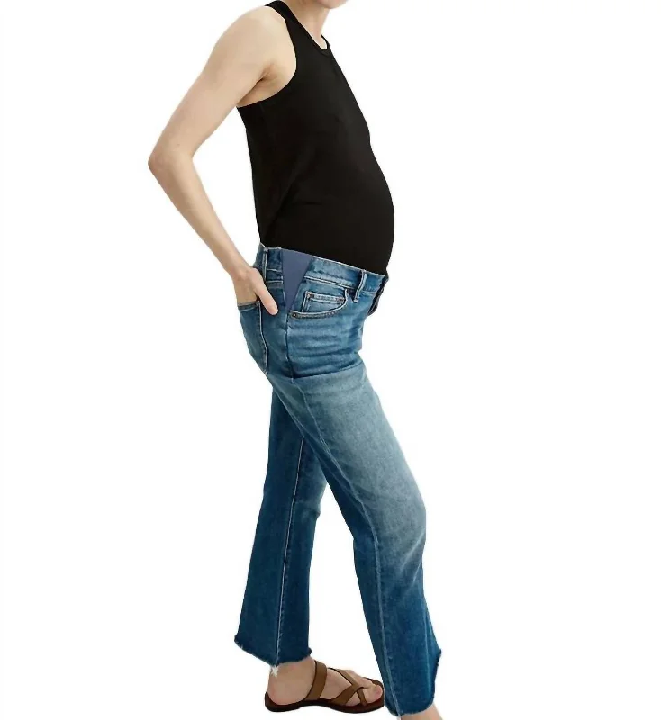 The Crop Maternity Jean In Indigo