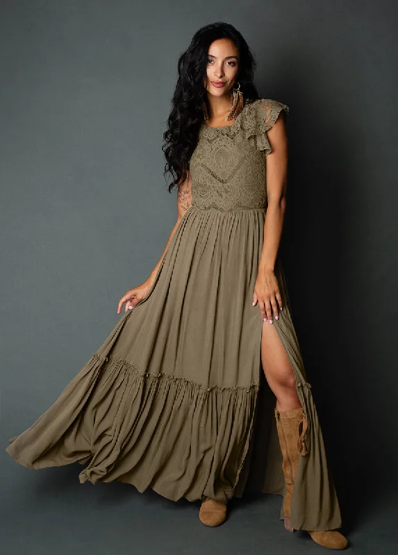 Macienne Dress in Army Green