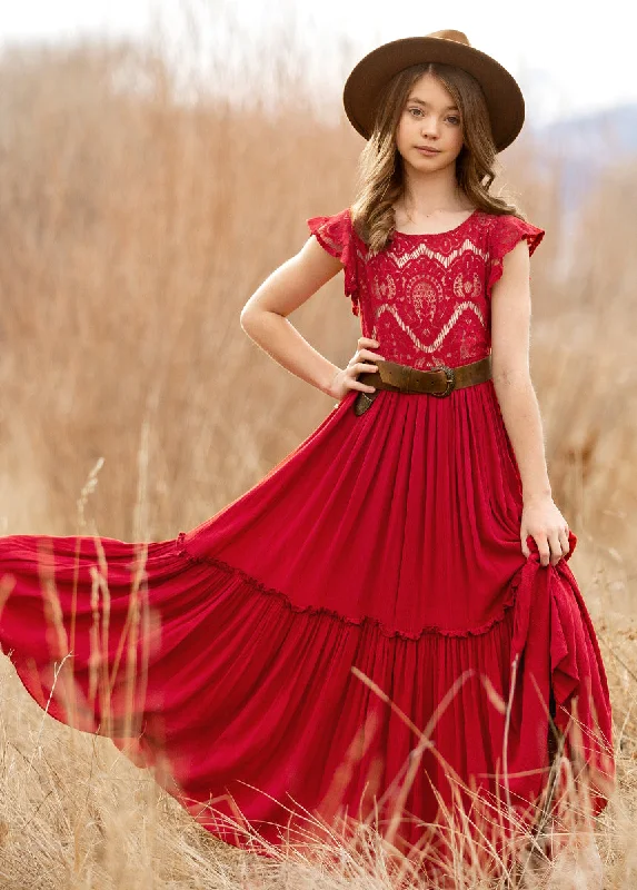 Macy Dress in Crimson