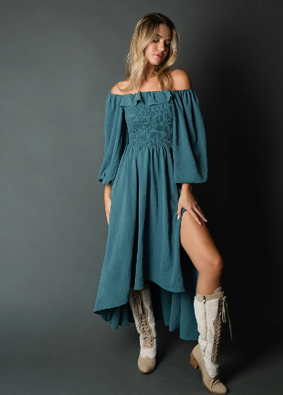 Odette Dress in Dusty Teal