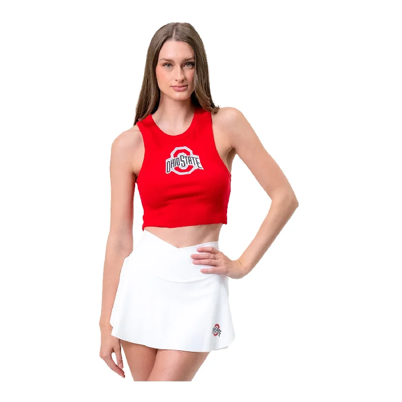 Ladies Ohio State Buckeyes Ribbed Tailgate Scarlet Tank