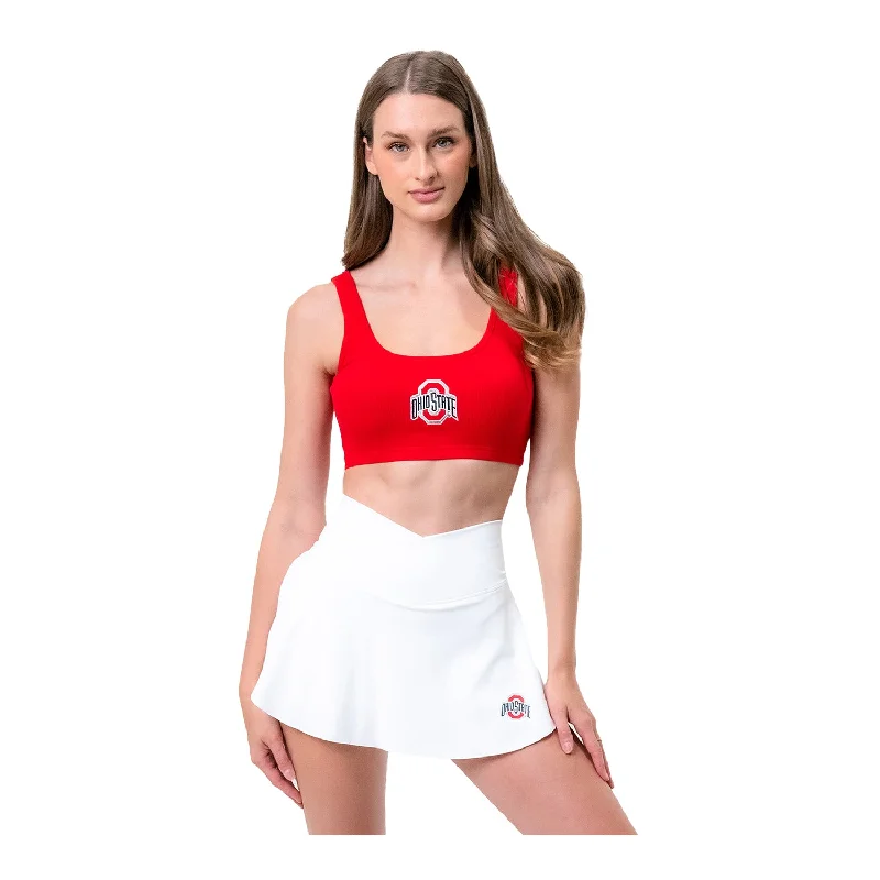 Ladies Ohio State Buckeyes Ribbed Scarlet Sports Bra