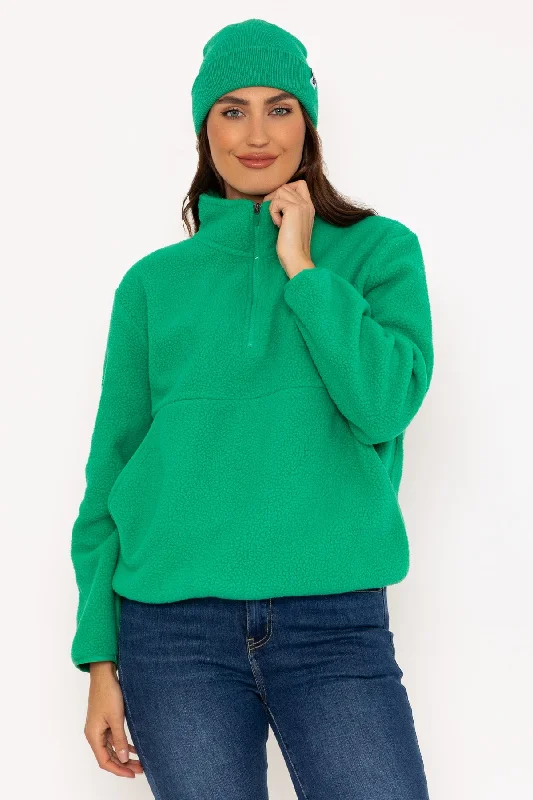 1/2 Zip Teddy Fleece in Green