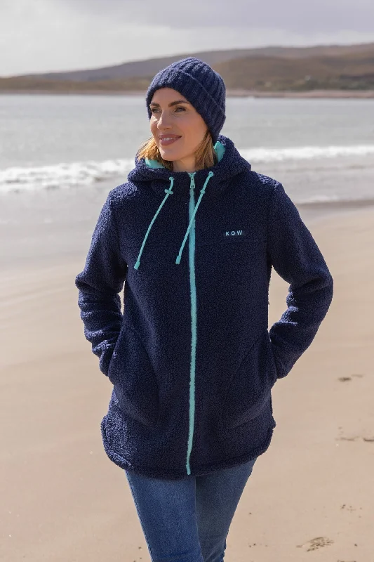 Longline Teddy Fleece in Navy