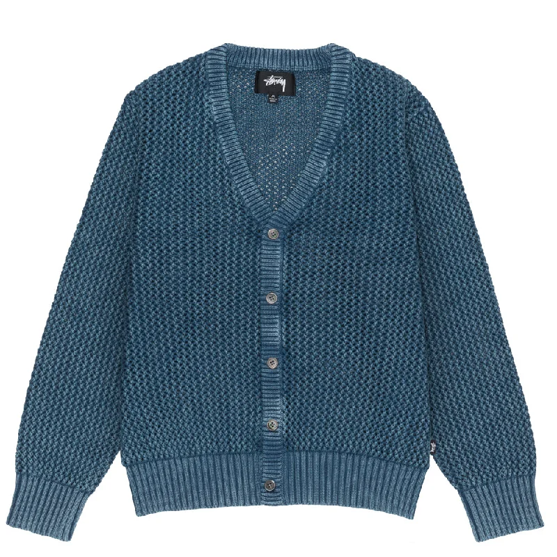 STÜSSY LOOSE GAUGE CARDIGAN // BLUE