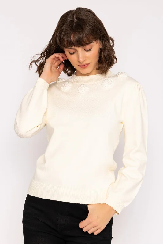 White Applique Knit Jumper